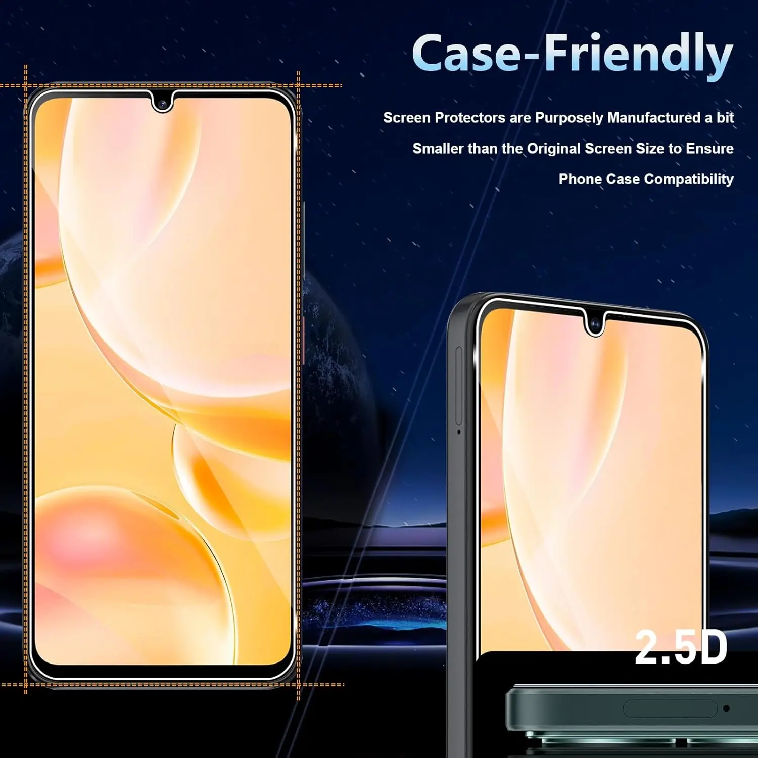 Premium Tempered Glass Screen Protector Film (2/3/4 Pack)
