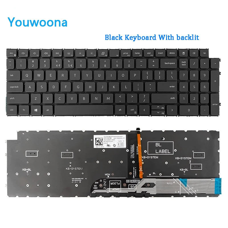 Teclado do Portátil Original para Dell Vostro 15 3510 3515 3520 3525 5510 5515 P106f - Imagem 2
