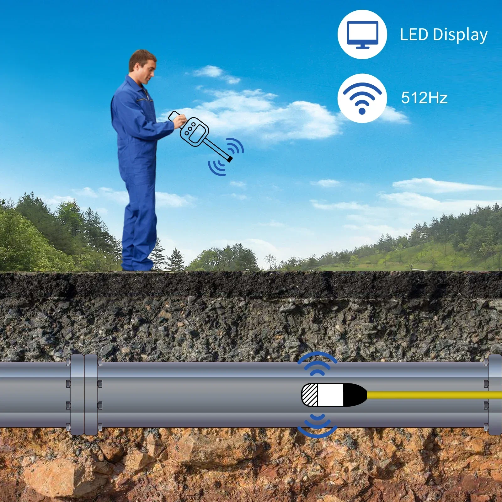 SYANSPAN Sewer Pipe Inspection Camera Detection Device 512hz Receiver/Locator for Drian Industrial Endoscope Location 6