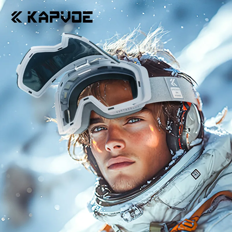 KAPOVE Ski Goggles Double Layers Lens Ski Glasses Protect Anti-Fog Snowboard Goggles Outdoor Sport Skiing Eyewear Men Women 2