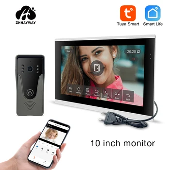 10 inch HD video intercom 1080P home doorbell Tuya app wireless video intercom unlocking mobile detection, etc 1