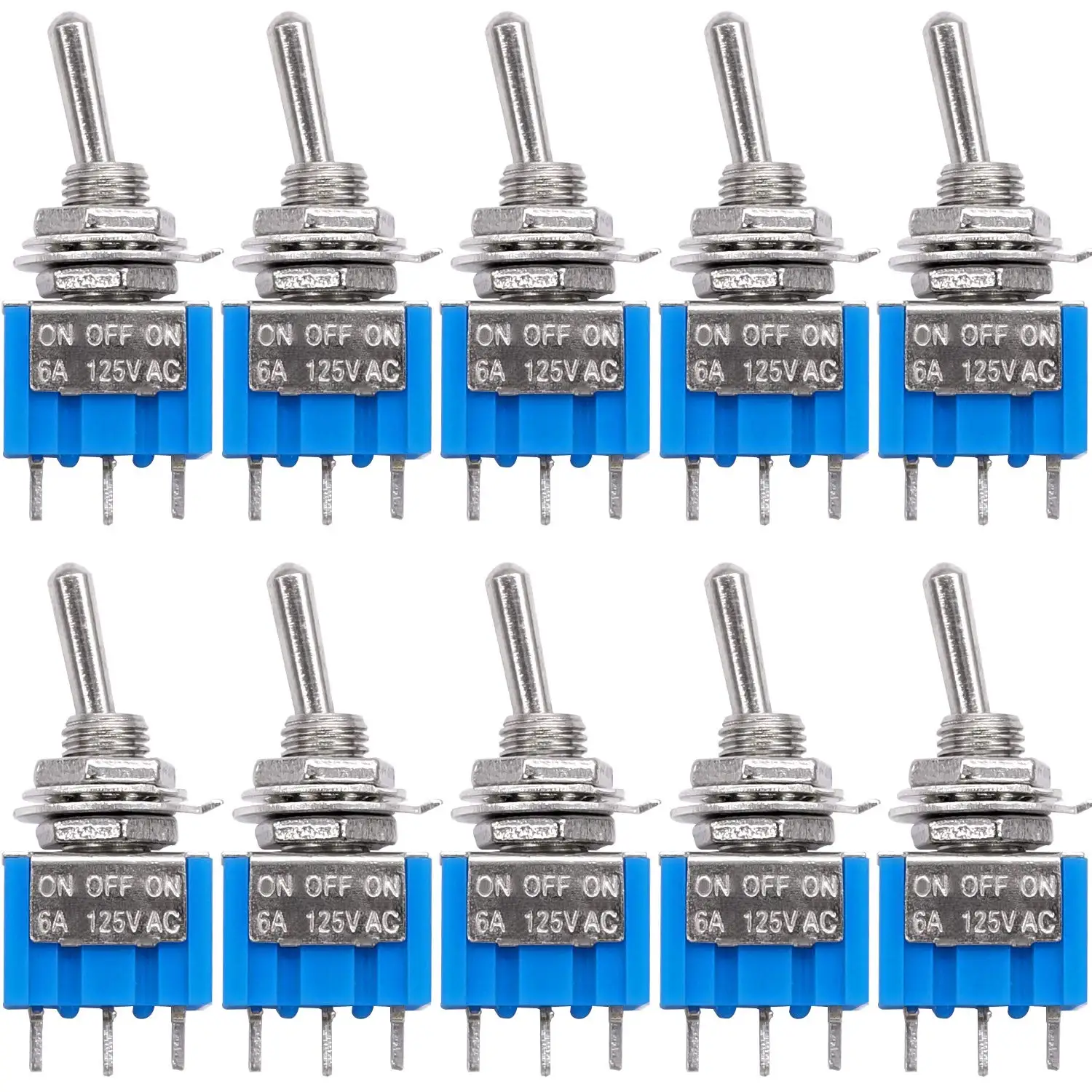 10Pcs-SPDT-Mini-Toggle-Switch10pcs-3-Pin-3-Position-ON-Off-ON-Miniature ...