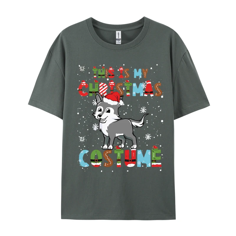 AestheticChristmasWolfLoverXmasC Cool Tops Tees for Men All Cotton Summer/Autumn O-Neck Top T-shirts Design Tops Shirt On Sale AestheticChristmasWolfLoverXmasC carbon