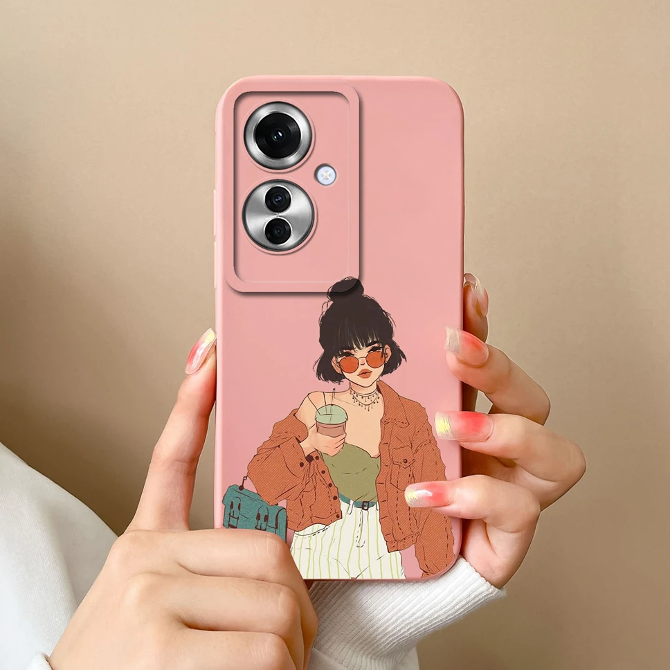 Stylish Cute Girl Shockproof Liquid Phone Cover - Smooth and Fashionable Design