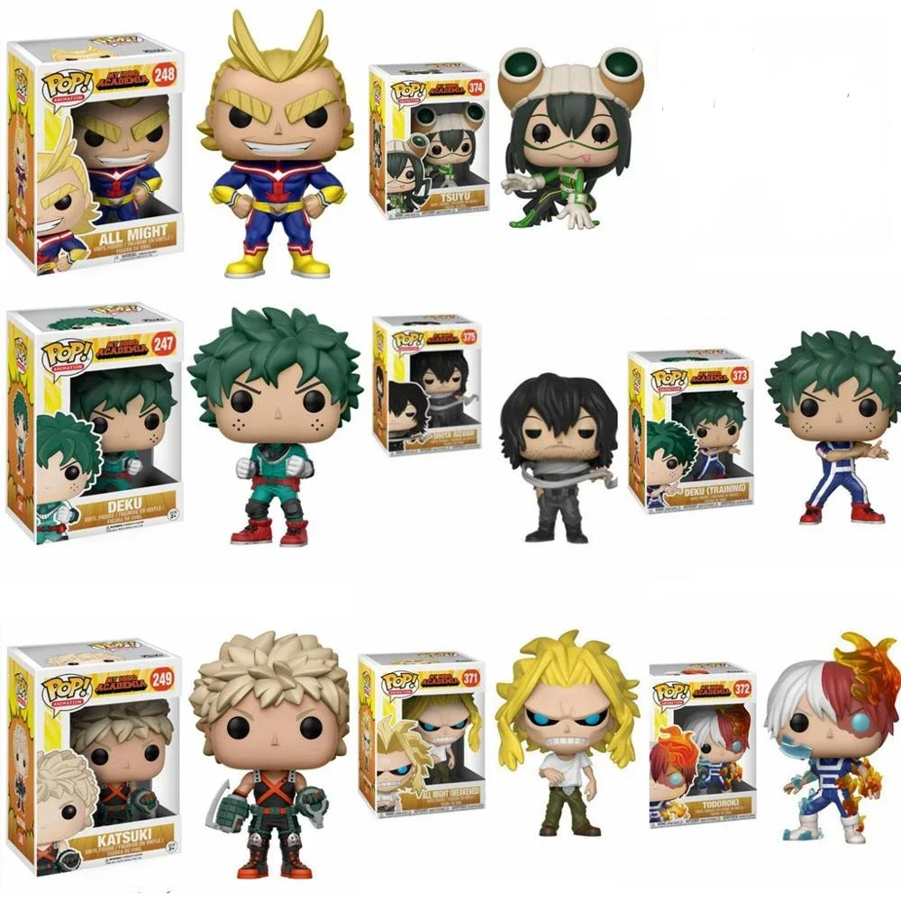 Funko Pop Anime My Hero Academia Personaggio Deku & Katsuki & All Might & Todoroki Tsuyu Cute Vinyl Figure Collection Model Toys