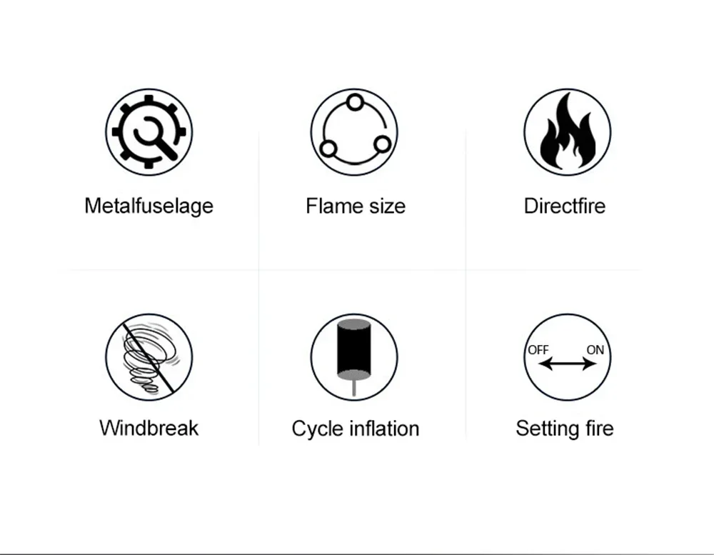 Description Picture 3 of itemMetal Windproof Turbine Gas Lighter Flame Powerful Spray Gun Blue Flame Cigar Lighter Welding Torch Kitchen Cooking Adjustable