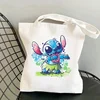 Lilo Stitch Cartoon Canvas Bag Female Canvas Bag Student Backpack Shoulder Bag Large Capacity Casual Shopping Totes bag Ins 2