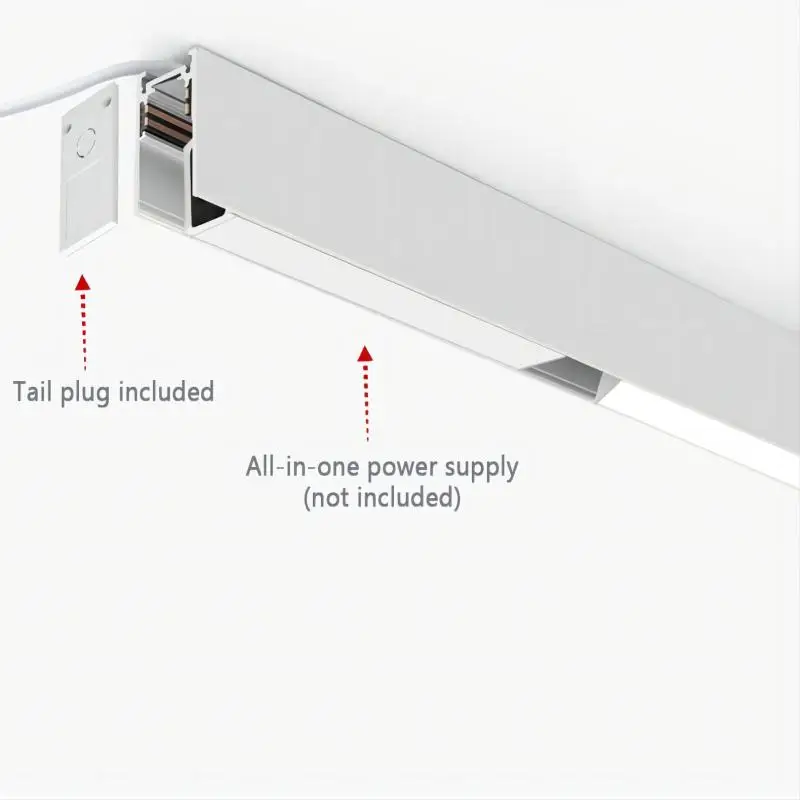 Magnetic Track System Rail Series Ceiling Embedded Plastering Surface Mounted Hanging Aluminum 48V Safe Working for Led Lights 4