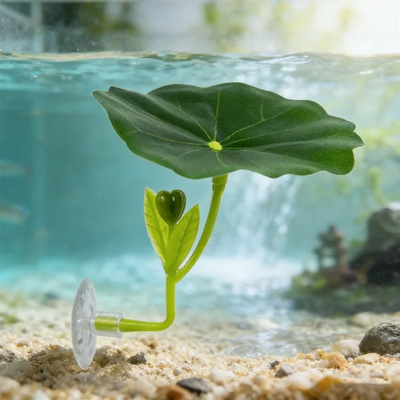 Planta de Aquário de Seda com Folha de Rede ​ Decoração Funcional para Aquário de Peixe Betta, Proporciona Conforto e Melhora a Estética do Aquário