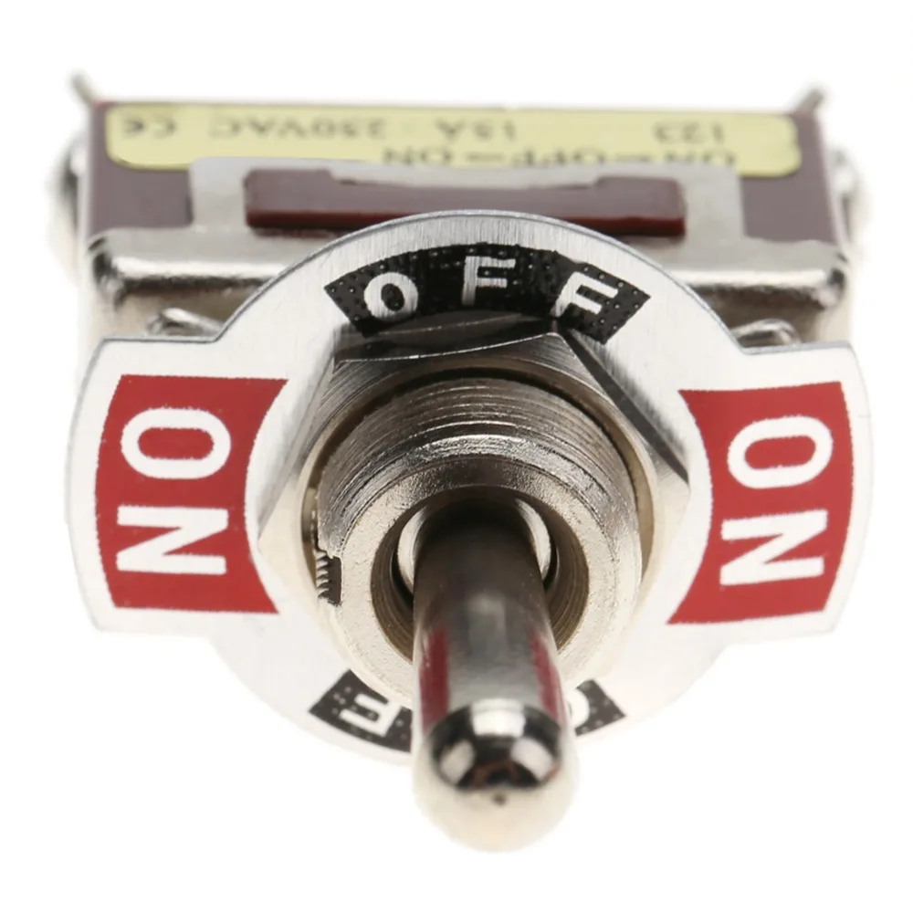 3위치 3핀 순간 토글 스위치 15A 250V 12mm ON-Off-ON 토글 스위치 리셋 타입 간편 장착 SPDT 스위치