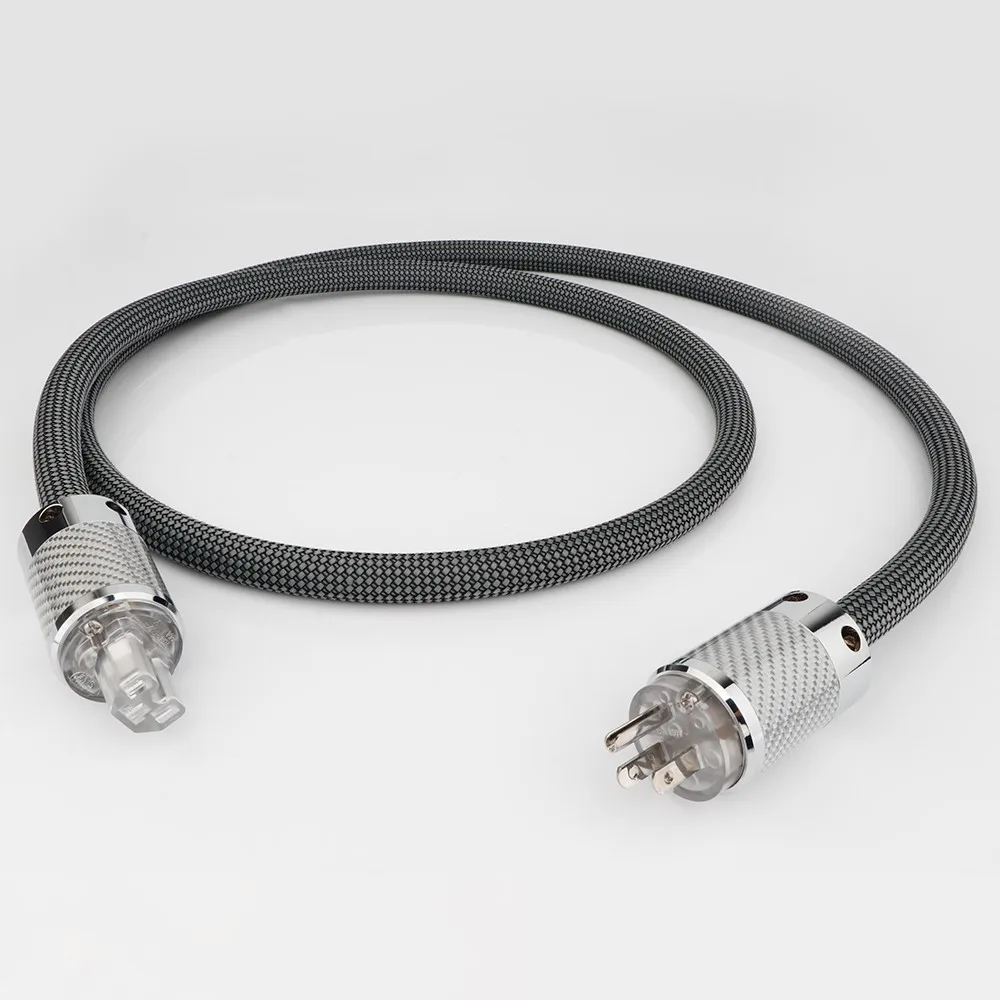 Neues Hi-End OFC EU/US Hifi Netzkabel Netzkabel mit rhodiniertem Stecker Schuko US AC Netzkabel Iine für Subwoofer-Verstärker – Detail 4