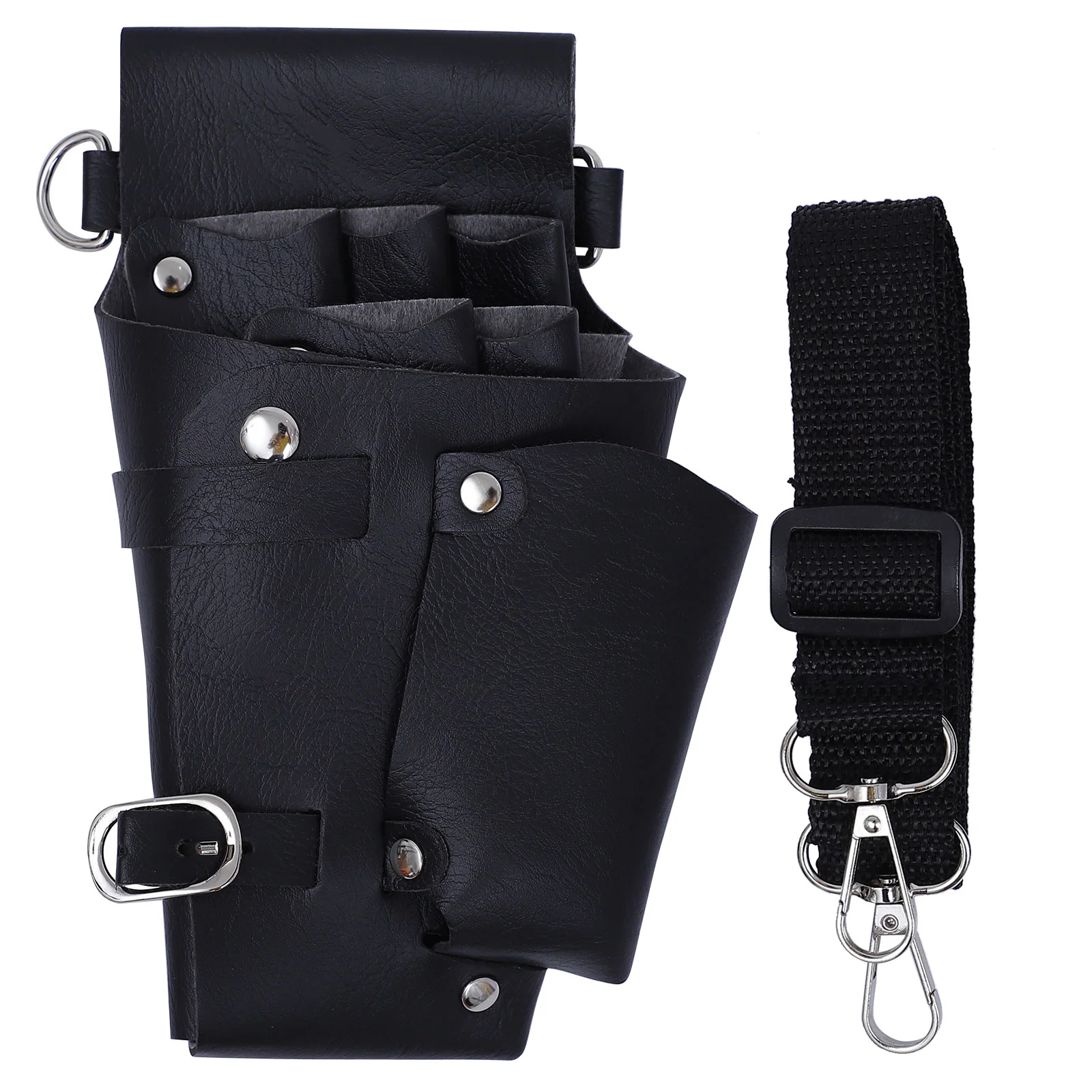 

Fanny Pack Scissors Kit Pocket Salon Tools Holster Bag Waist Pouch Makeup Brush Barber Pu Black Hair Crossbody