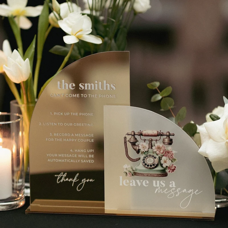 Wedding Audio Guestbook Sign Audio Guest Book After the Tone Sign Gold Mirror Signs Audio Book Table Sign Table Decor