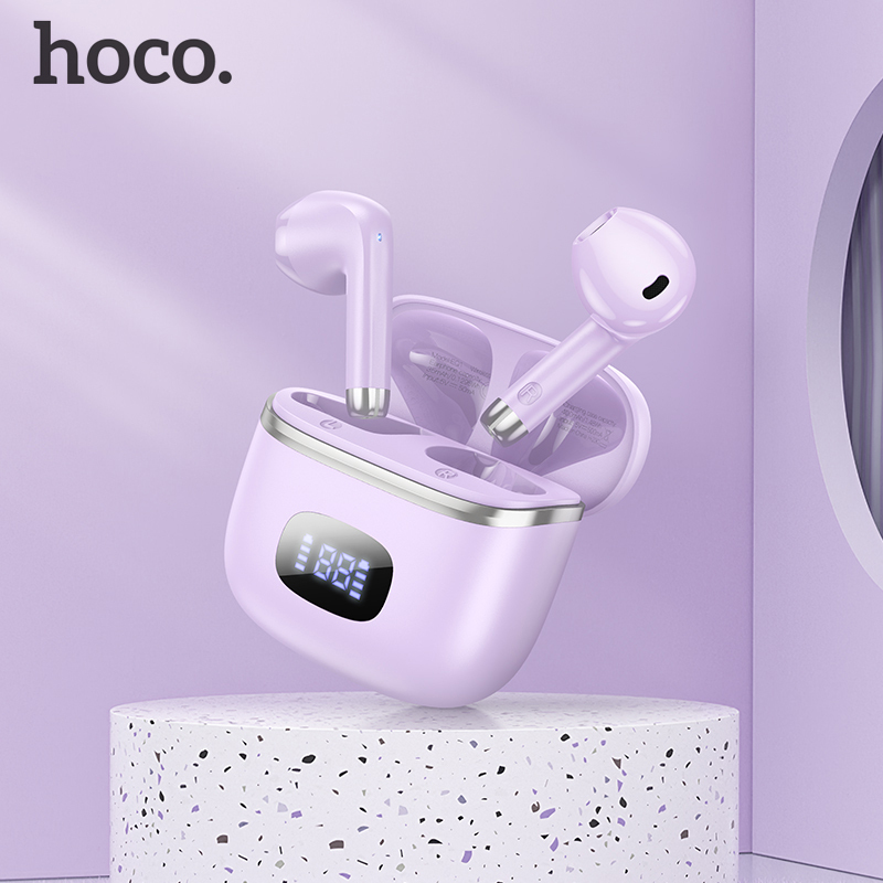 Hoco Eq1 Tws Wireless Bluetooth 5.3 Earphone Led Display Charging Box Touch Control Music Earbuds Sports Headset With Microphone - Earphones & Headphones
