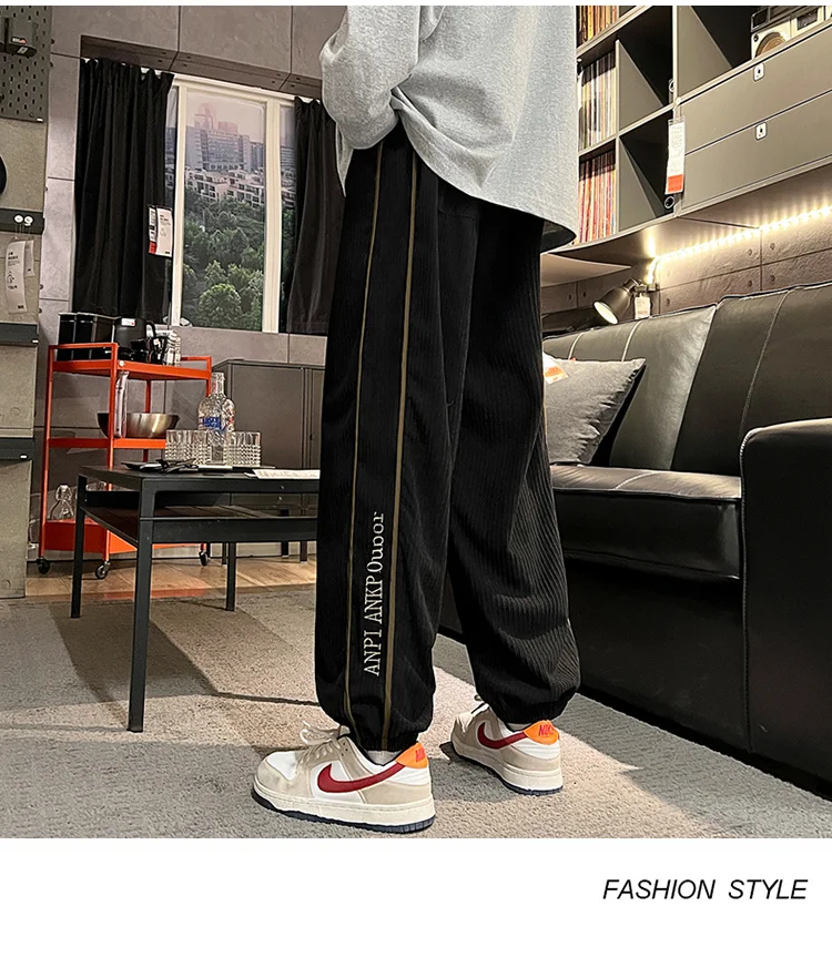 Men's Trousers Legged Straight Corduroy Splicing Pants Sweatpants Casual Trend Spring And Autumn Favourite Surprise Price 2022 white joggers