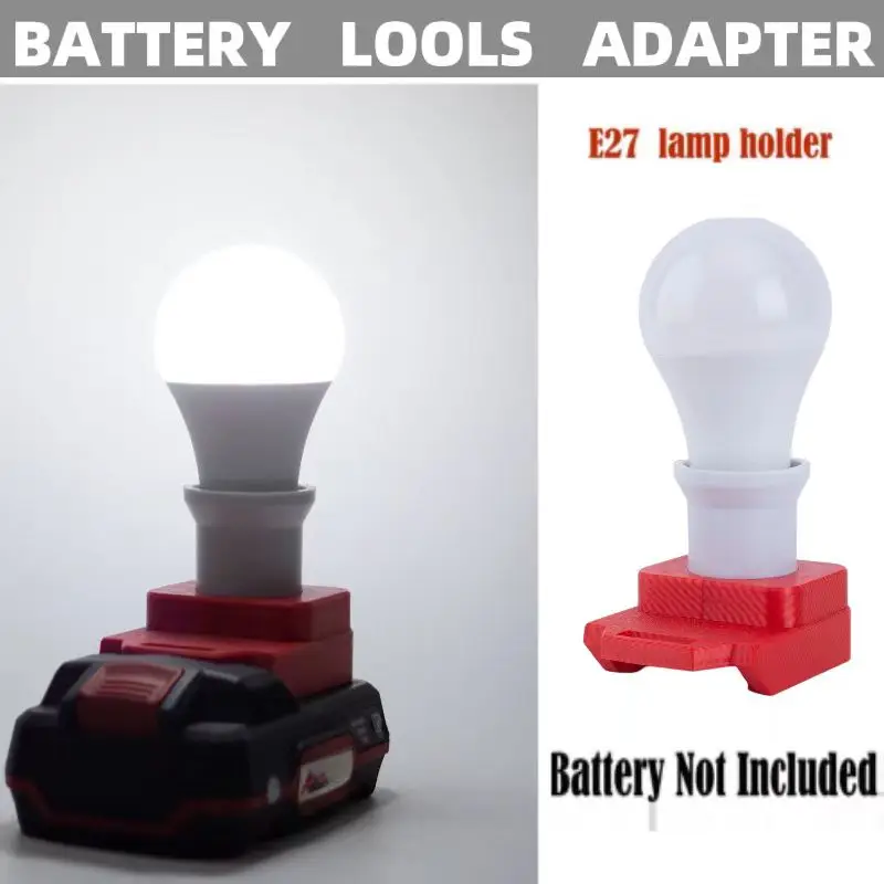 Portalampada Per Lampada Parkside Luce E27 Led 5W Luce Da Lavoro Per Supporto Batteria Parkside (Batterie Non Incluse)