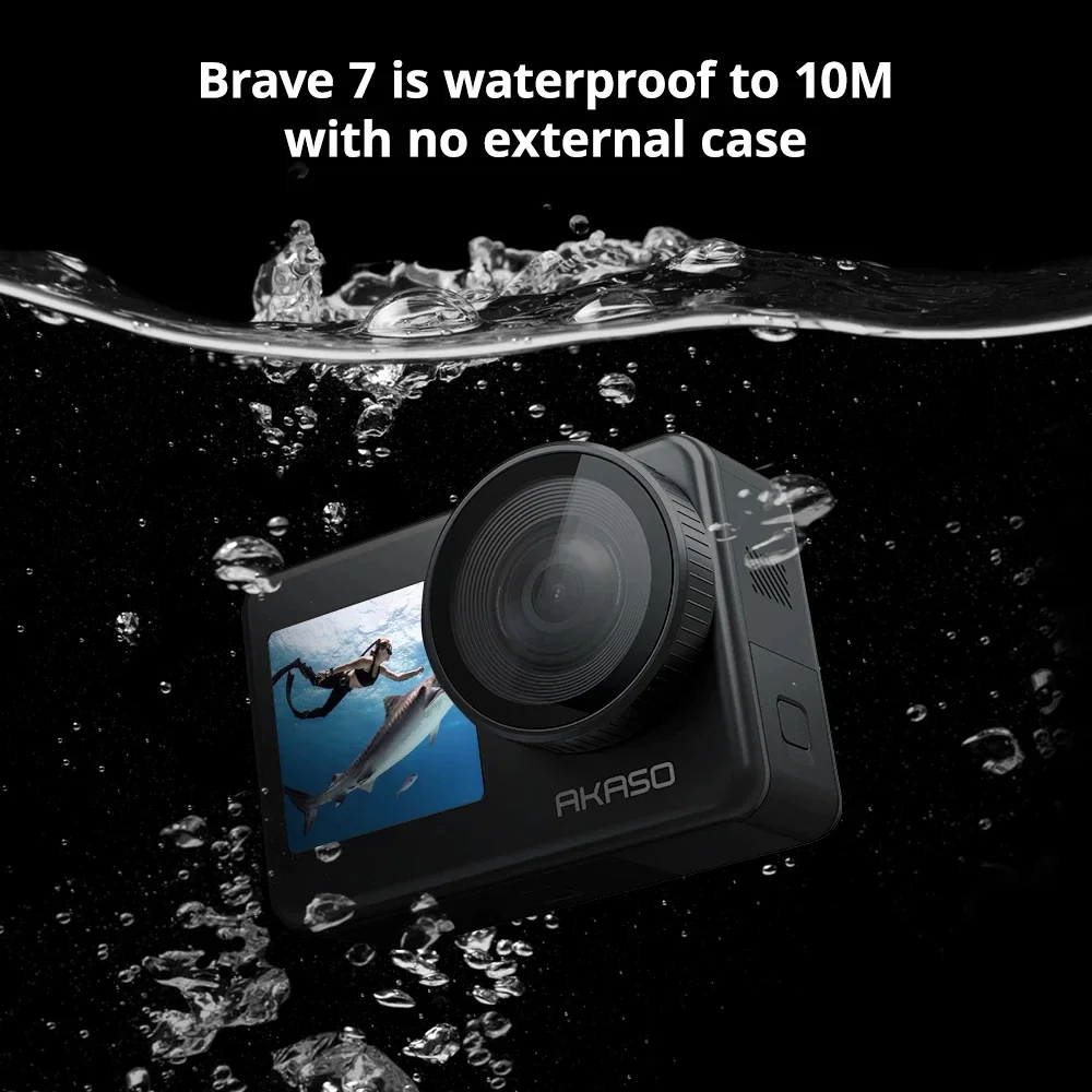 AKASO Brave 7 4K 30FPS 20MP WiFi HD Action Camera Touch Screen Remote Control Sport Camera Underwater Waterproof Vlog Helmet Cam
