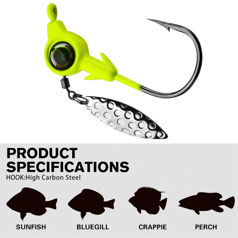 5pcs/Set Metal Barbed Fishing Hook Bait FishingHook with Spoon High Carbon  Steel Rotating Sequin Fishing Tackle 2022 New 5/7/10g