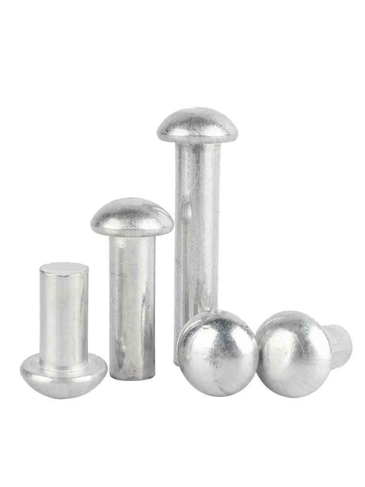 Aluminum Alloy Solid Round Head Rivet Button Head Rivet Self-plugging Hand Knock Rivet GB867 M2 M2.5 M3 M4 M5 M6 M8
