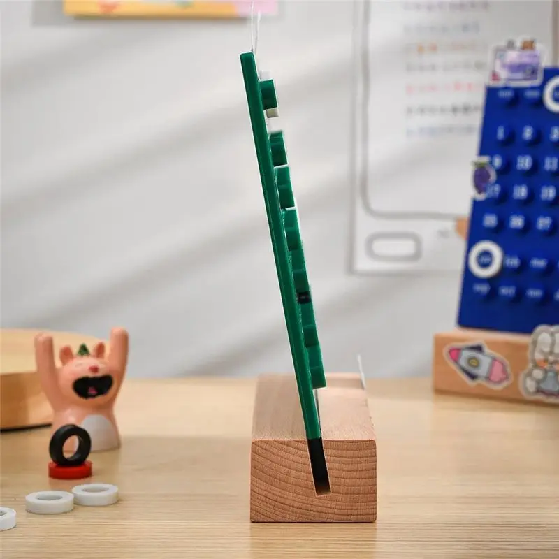 T64C 나무 책상 달력 영구 달력 레트로 홈 유니크 선물, 월 날짜 표시, 사무실 책상 장식, 흰색