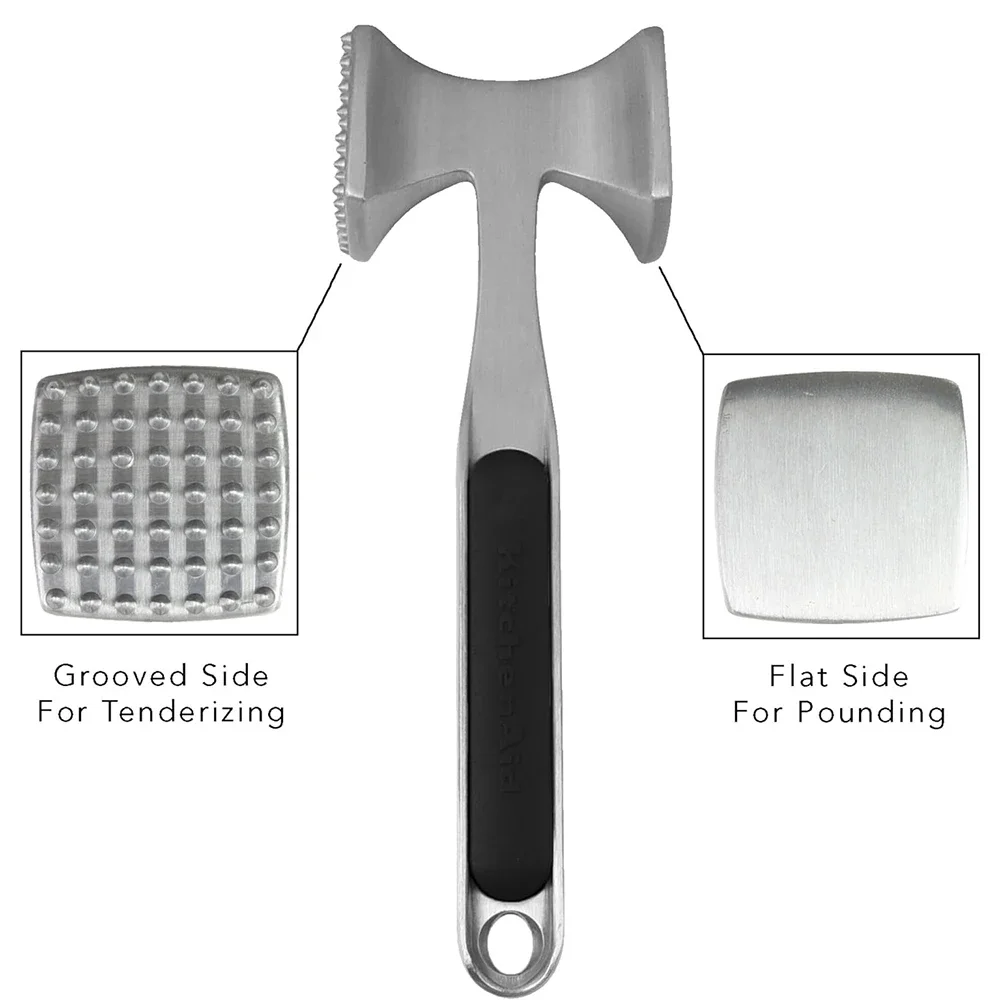4 Colors Meat Tenderizing Hammer with Comfortable Grip Handle Kitchen Double-Side Mallet Heavy-duty Pound Tenderizing Steak Beef