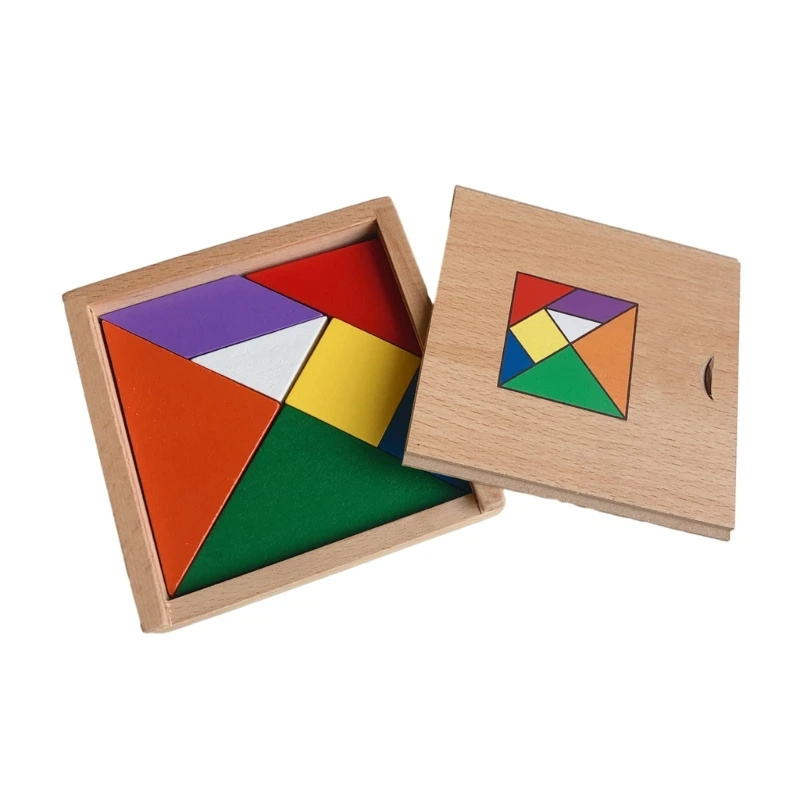 

Wooden Children Tangram Colorful Puzzle Montessori Learning Educational Toy