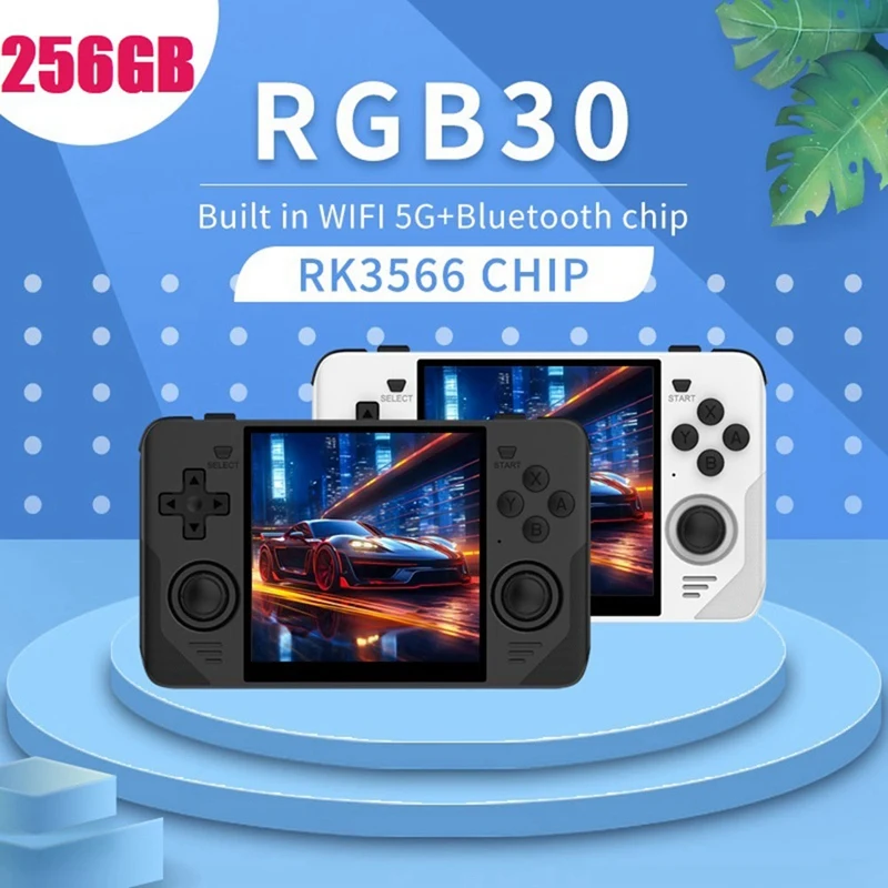 

Игровая консоль RGB30 в стиле ретро, 16 ГБ + 256 ГБ, 4,0 дюйма, 720X720, четырехъядерный процессор, 5 ГГц, Wi-Fi + Bluetooth, 4100 мАч, портативный игровой контроллер