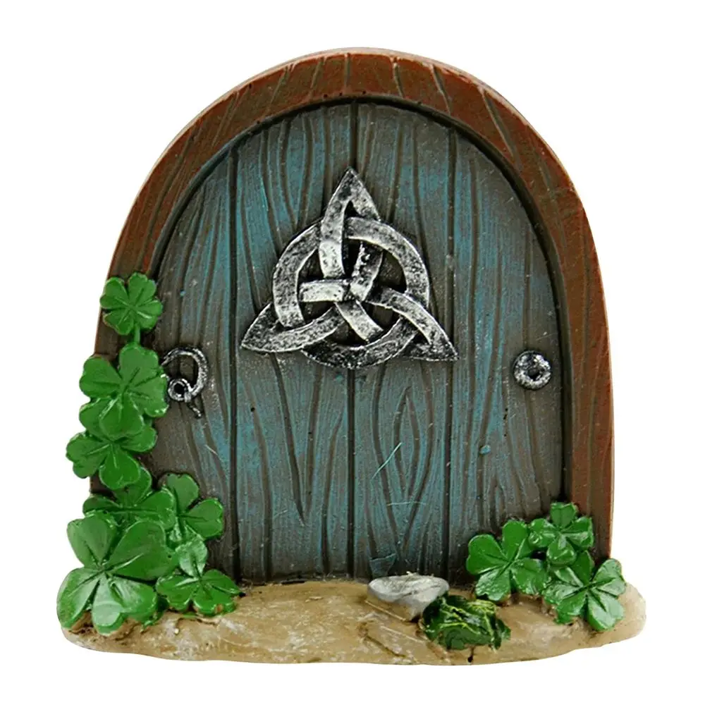 Enchanted Miniature Fairy Door for Garden Decor – Vintage Wooden Elf Home Sculptures