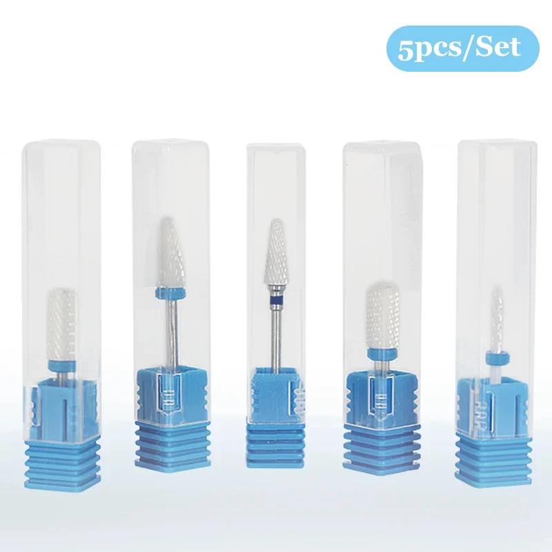 Nail Drill Bit Ceramic Tungsten Carbide Rotate Burr Milling Nail Cutter Bits Manicure Pedicure Tools