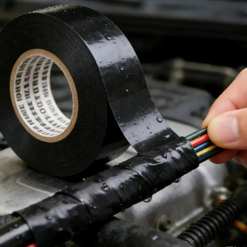 폭 19mm X25M/롤 프리미엄 블랙 내열 PVC 전기 테이프 방수 절연 보호 테이프 (전선 케이블 밀봉용)