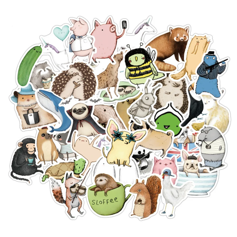 

10/30/50PCS Cute Little Animals Ins Stickers DIY for Scrapbooking Skateboard Suitcase Luggage Ipad Decal Stickers Wholesale