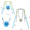 green and blue interesting 2 in 1 baby swing mental plastic safe swing set 110lbs for outdoor playground for age 3+ 3