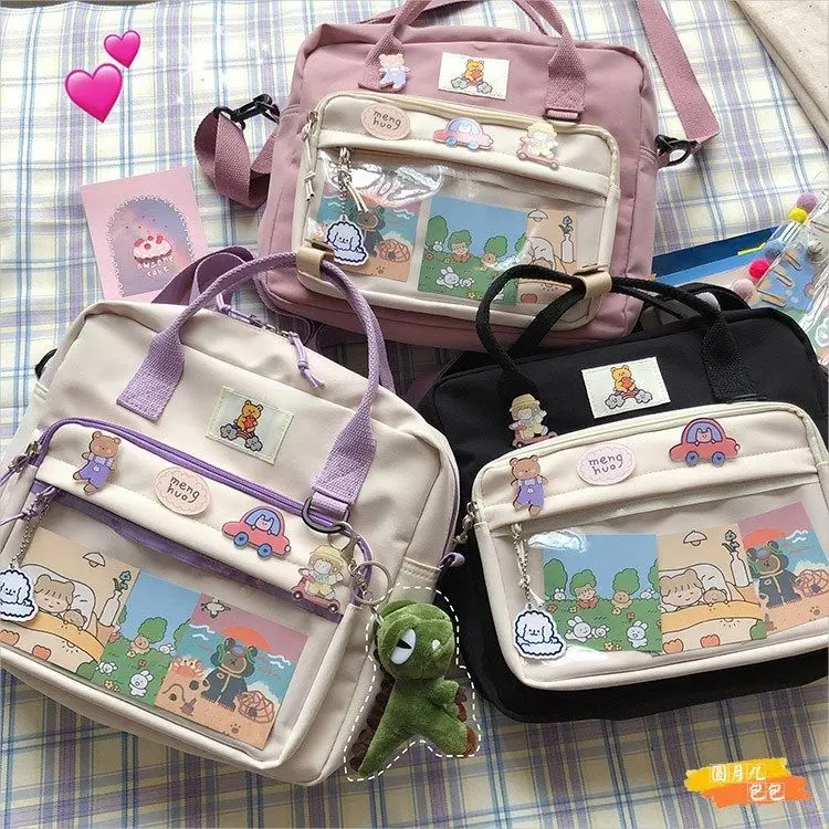 Jiaerdi kawaii ita tasche für jugendliche mädchen harejuku adrette rucksack frauen cartoon transparent jk schulter tasche weiblich bolso mujer – Detail 17
