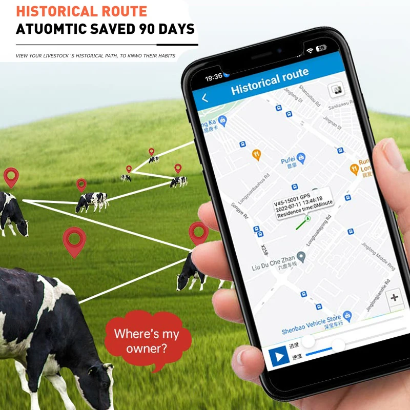 RF-V55 4G GPS Tracker Sheep Cow Cattle Horse Solar Power Strong Magnet Gps Tracking Device Locator 20000mAh Long Standby Time