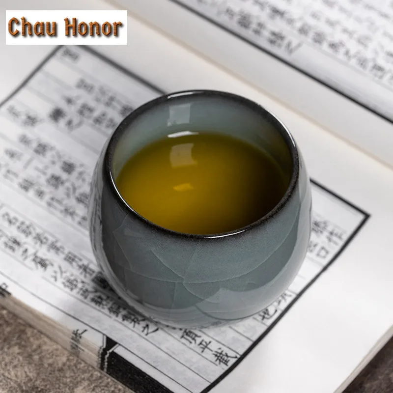 Longquan Celadon Master Cup Personal Single Ice Crack Kung Fu Tea Ceramic Household Brewing Bowl