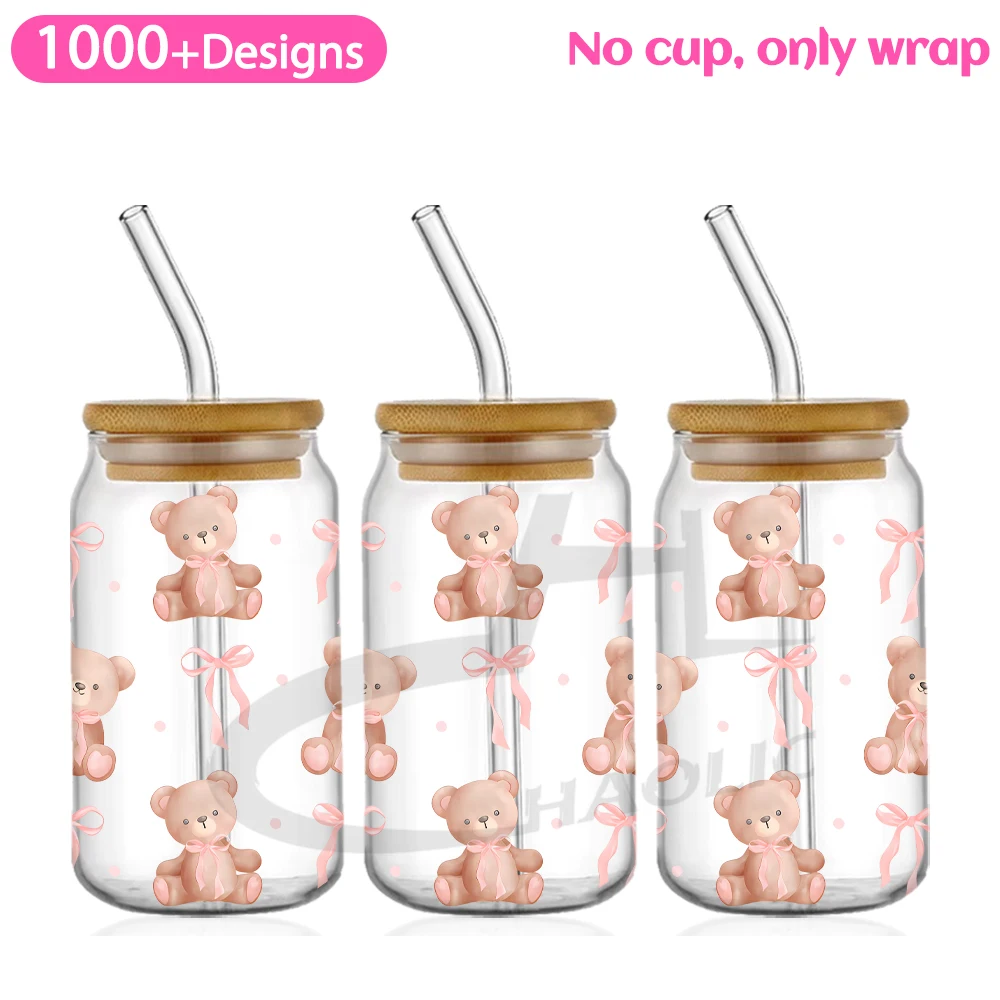 Sticker Cups Cup Wraps UV DTF Wrap Transfer For 16oz Libbey Beer Glass Can