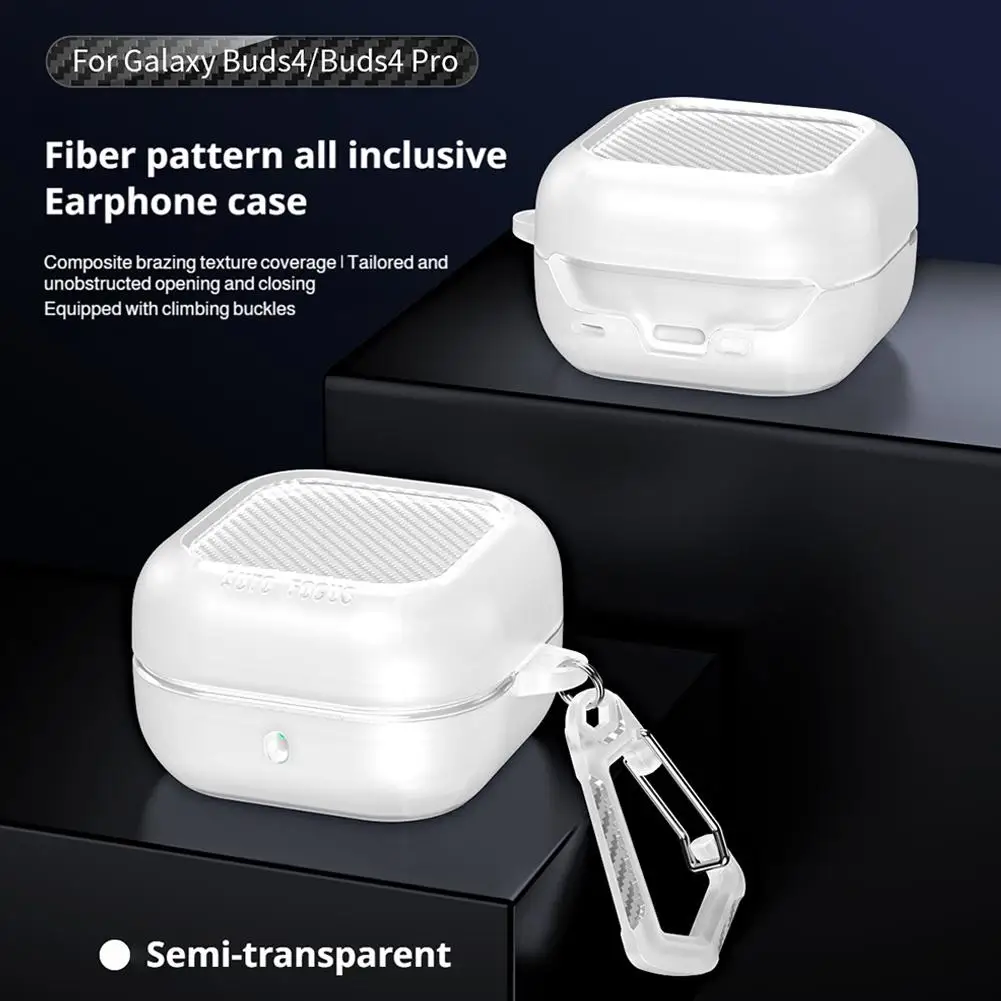 Custodia protettiva antiurto per Samsung Galaxy Buds 4 Pro Cover in silicone Armor Funda con portachiavi per accessori Buds 4 Pro - immagine 6