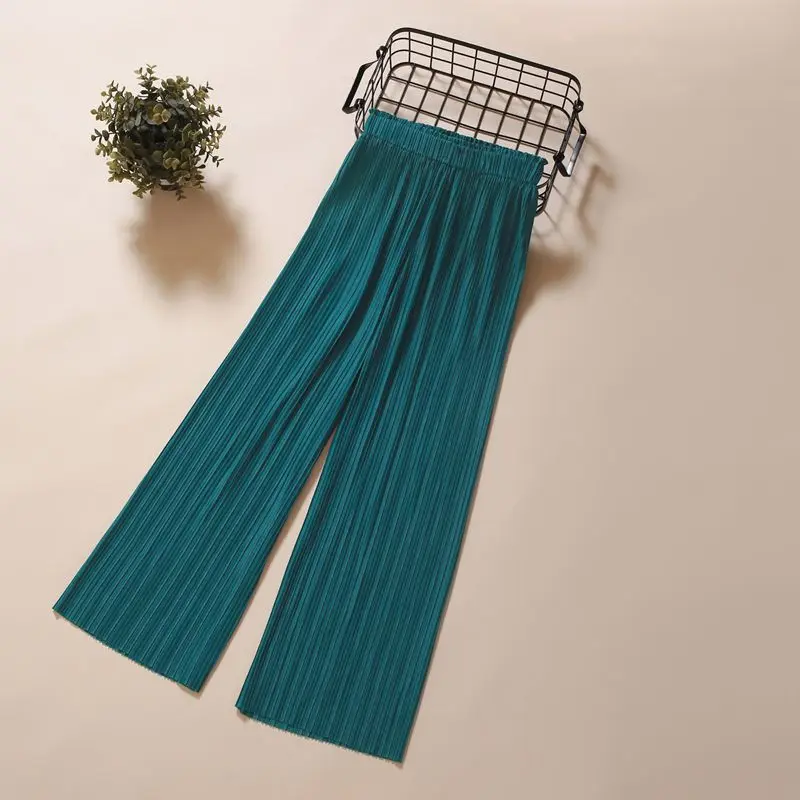 2023 pleated pants  pleats  straight sleeves, women's casual pants, loose fitting high waisted elastic Chinese pants