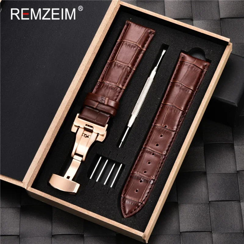 Luxury Calf Genuine Leather Watch Strap with Gift Box