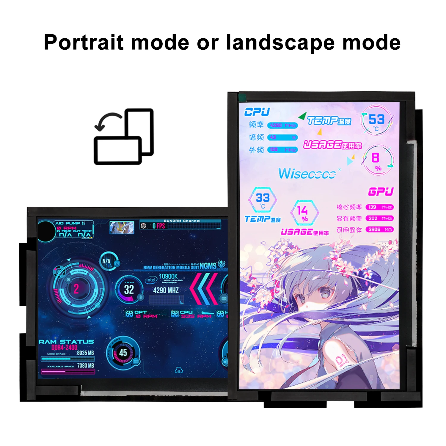 Wisecoco Lianli O11 ̳ ̴ ̽ ޴ , 14 ġ, 1920x1080, HD IPS, 2K LCD ӿ CPU GPU  ÷