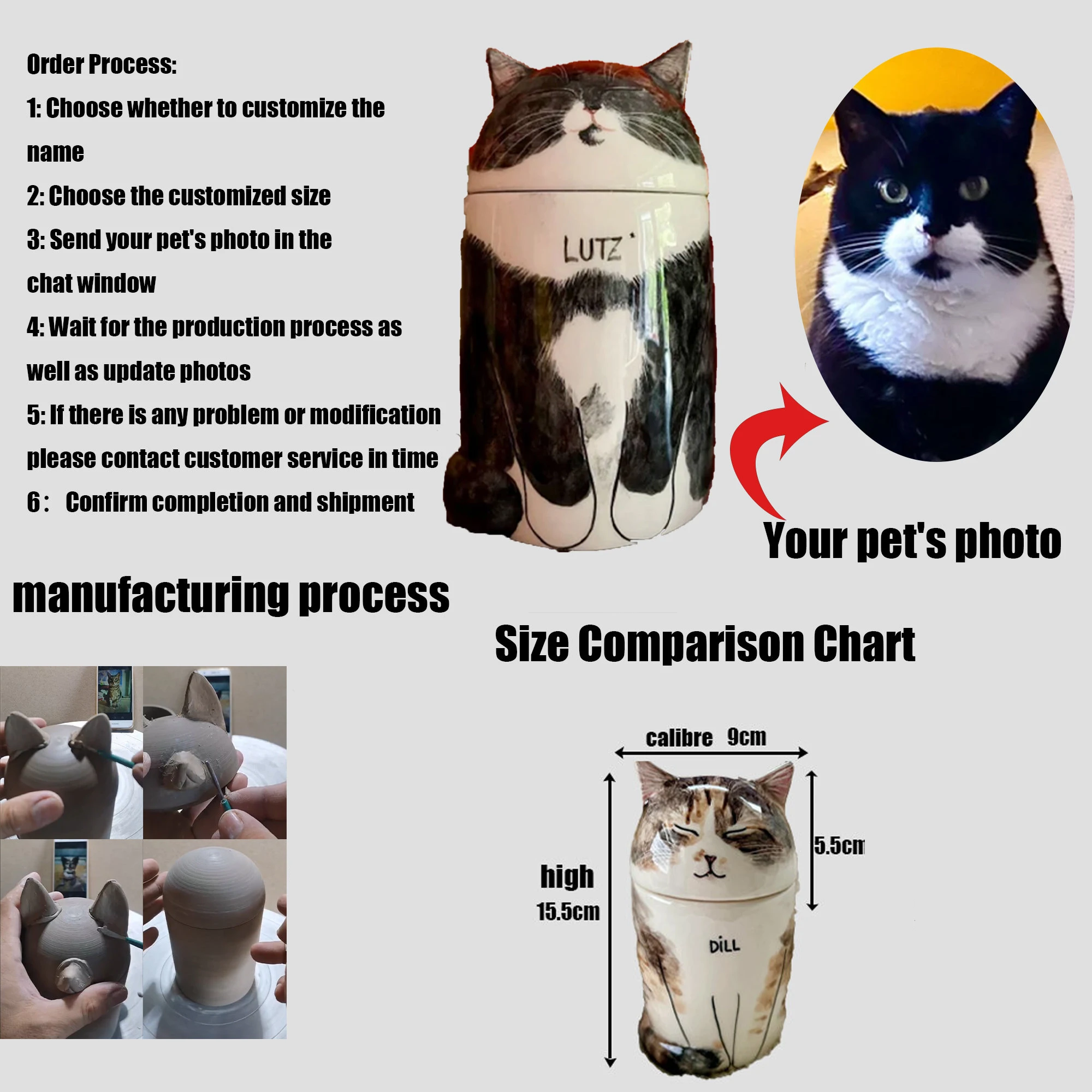 Personalized Hand-Painted Ceramic Cat Urn Colorful Pet Ashes Memorial Unique Keepsake Beloved Cat