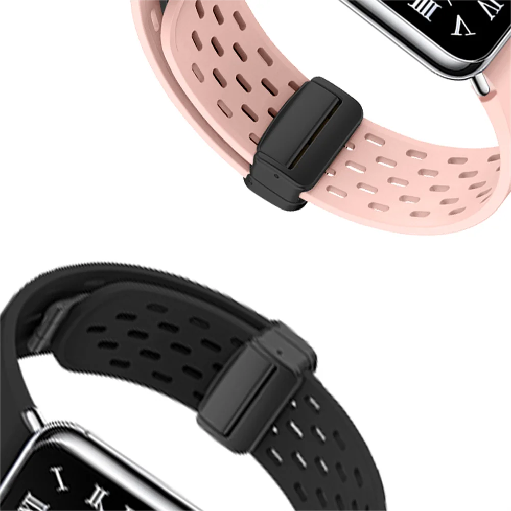 Breathable Silicone Sports Strap with Magnetic Buckle - Universal Smartwatch Band Accessory