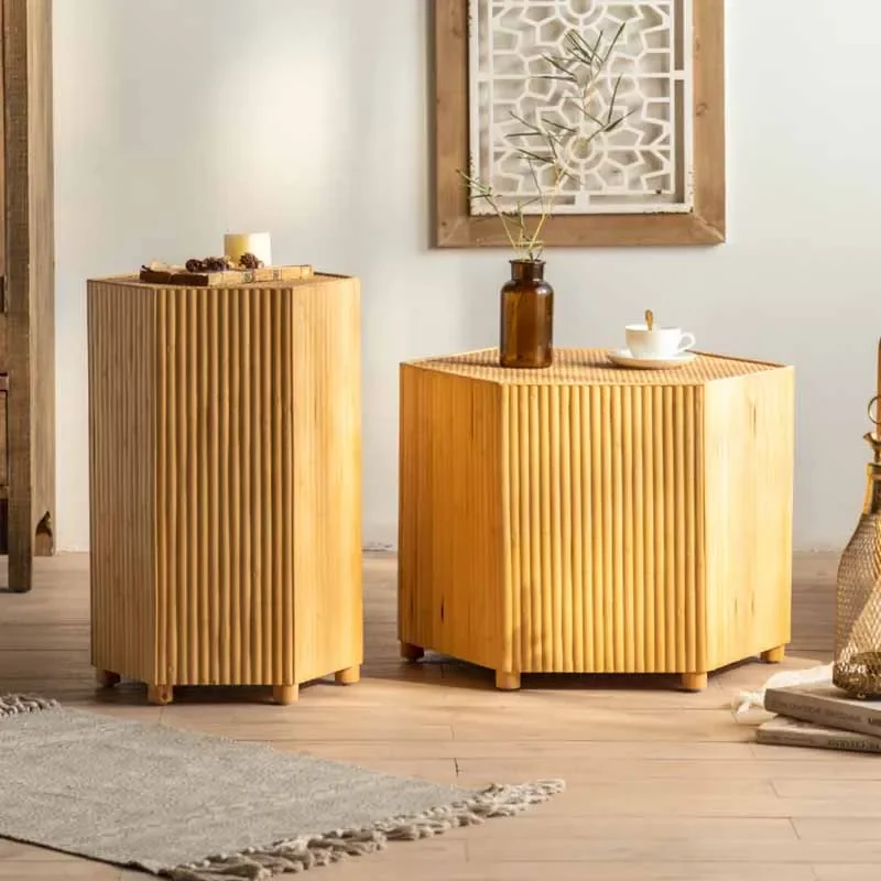 

Ротанговые журнальные столики для спальни, дизайнерские центральные, мобильный, минималистичный пол, журнальные столики, высокий деревянный стол, плиссированная мебель для дома