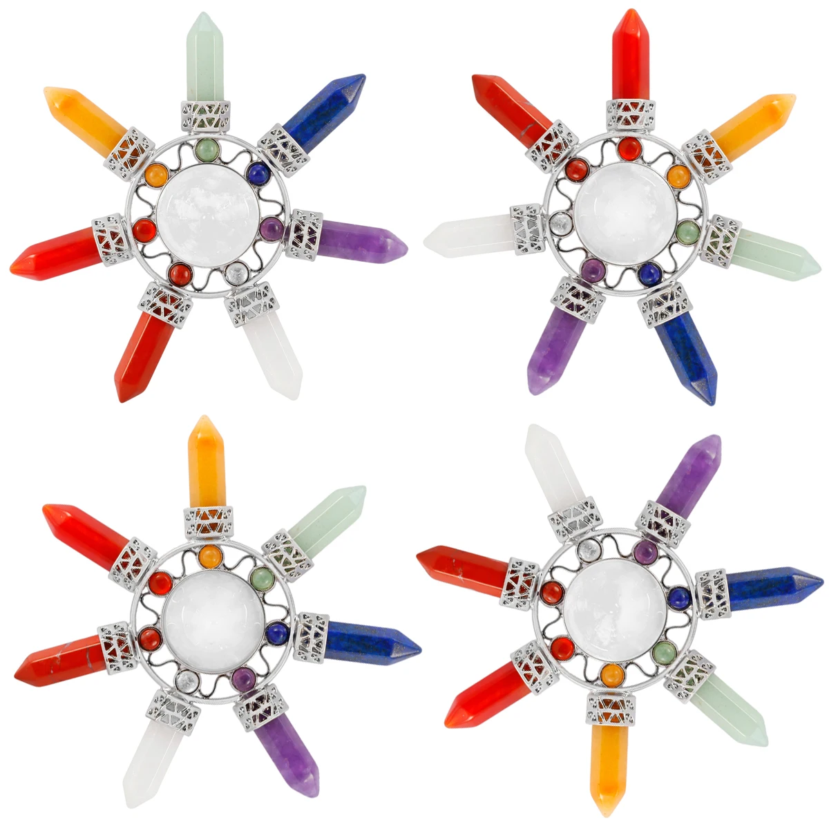 Taper & 7 Chakra Points Generator,Reiki Healing Crystal Stone For Chakra Balancing Yoga Meditation
