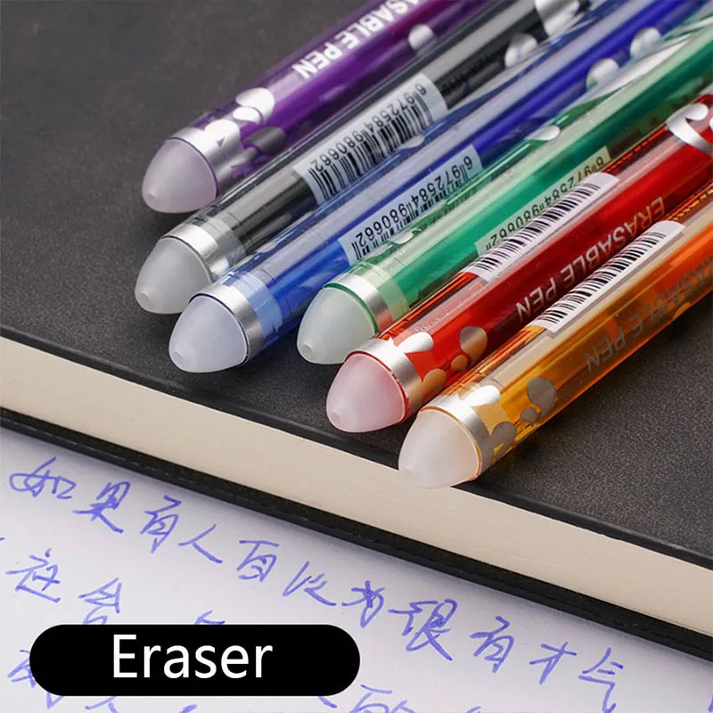75pcs Erasable Pen Mix Set Classic Patterned Pen Friction Vanishing Magic Gel Pen Black/red/Blue and Eraser School Stationery