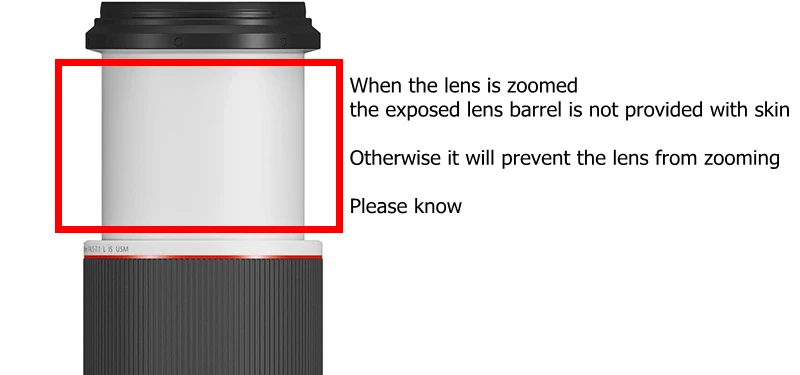Description Picture 2 of itemFor Iconic Brand RF 100-500mm F4.5-7.1 L IS USM Anti-Scratch Camera Lens Sticker Coat Wrap Protective Film Body Protector Skin Cover