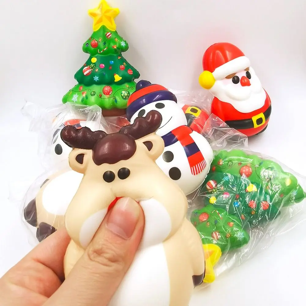 

PU Anti Stress Reliever Toy Doll Santa Claus Reindeer Christmas Gift Slow Rebound Antistress Squeeze Toy For Christmas Decor