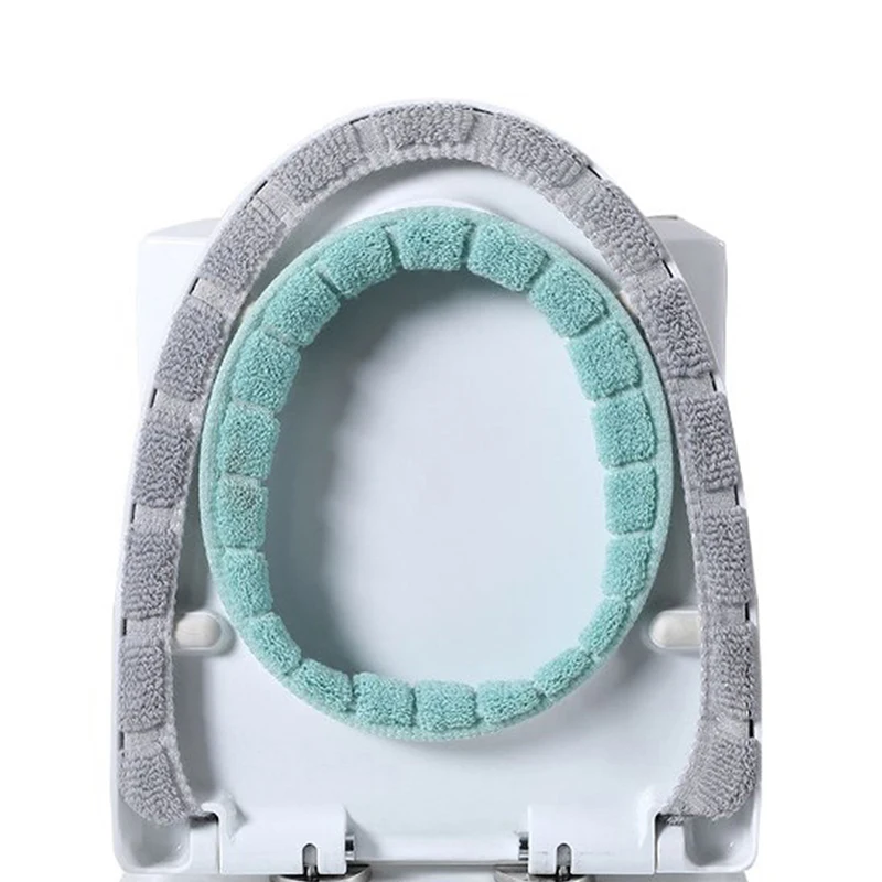 Warm Toilet Seat Cover Mat Bathroom Toilet Pad Cushion with Handle Thicker Soft Washable Closestool Warmer Accessories 3