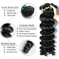 GOWIK Bundles de Cheveux Humains Ondulés (Loose Body Wave) 30 32 34 34 Pouces, 100% Cheveux Vierges Brésiliens Non Traités, 3/4 Bundles de Cheveux Ondulés Profonds (Loose Deep Wave), Extensions de Cheveux Humains 3