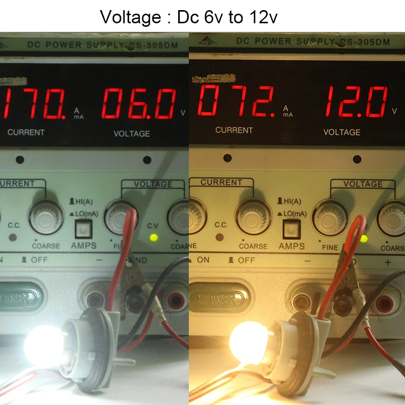 2개 앰플러 LED 자동차 실내등 P21W 1156 BA15S 6v12v 1.5W S25 캔버스 자동차 방향지시등 오토바이 테일 브레이크 전구